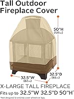 Vista 3 de Classic Accessories Veranda - Cubierta resistente al agua para chimenea de 32.5 pulgadas, fundas para muebles de patio