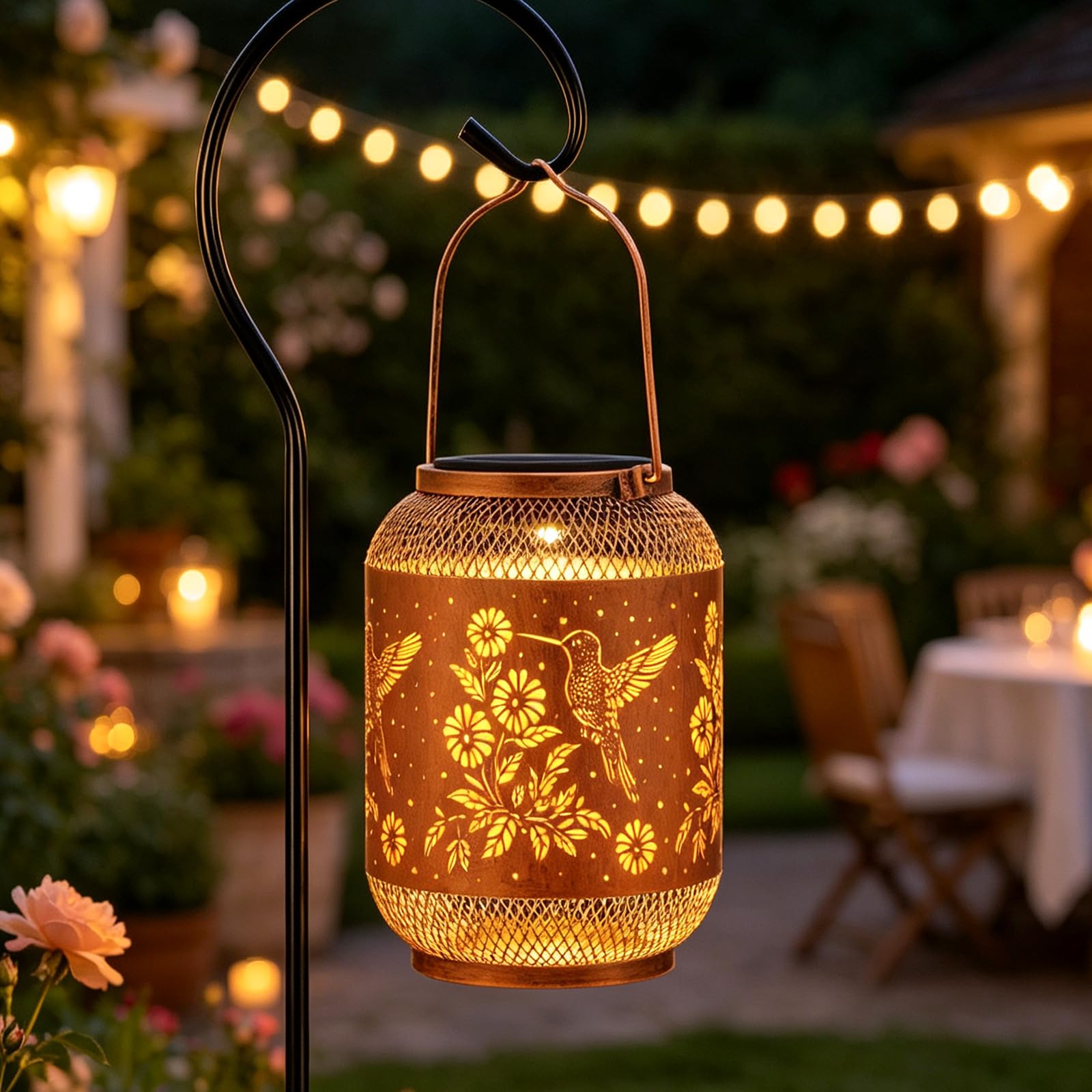 Hummingbird Solar Lantern Outdoor Hanging Solar Garden Light Gift for Women