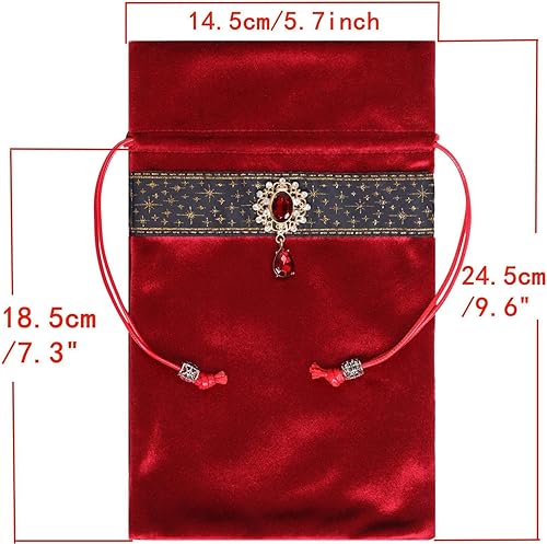 Miniatura 3 de 2 tarjetas de tarot grandes, bolsa de velure, regalos de mazmorras y dragones, bolsa de adivinación azul, bolsa de dados de tarot (rojo + rojo