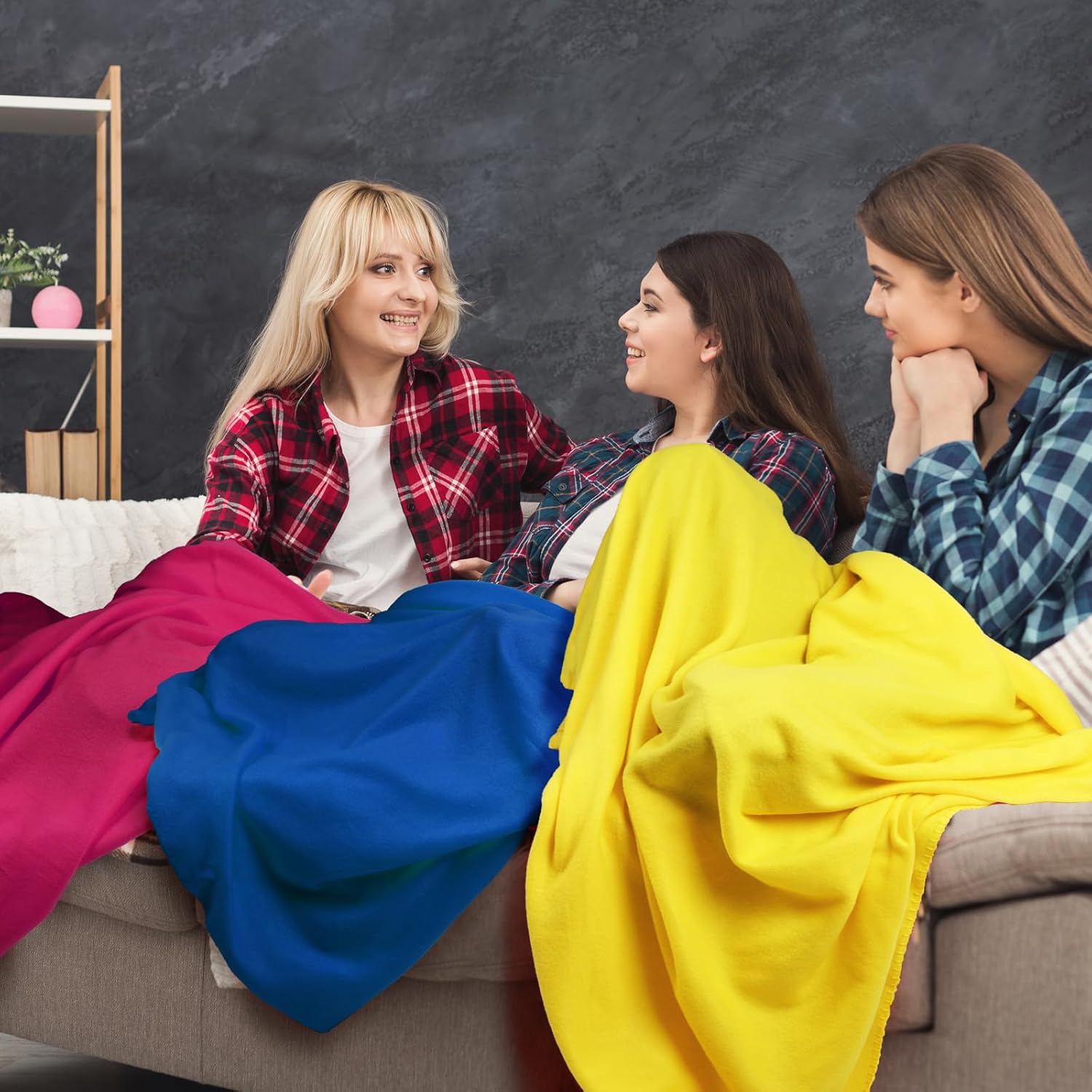 Kinlop 40 Packs Fleece Blanket Bulk 60 x 50 Inch Soft Lightweight Fleece Cozy Blanket Warm Throw Plush Pet Throw for Bed Couch Sofa Home Office Wedding Gifts Travel Camping(Vibrant Color,40 Packs) - Image 6