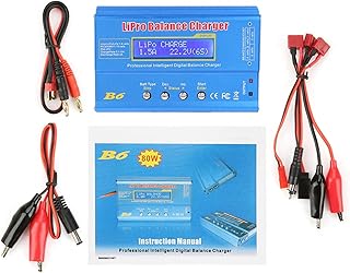 EVTSCAN Latest RC Charger, Lipo Balance Charger B6 80W Digital LCD Balance Charger Discharger, Fit for LLiPo NiMH RC Battery (Without Plug)