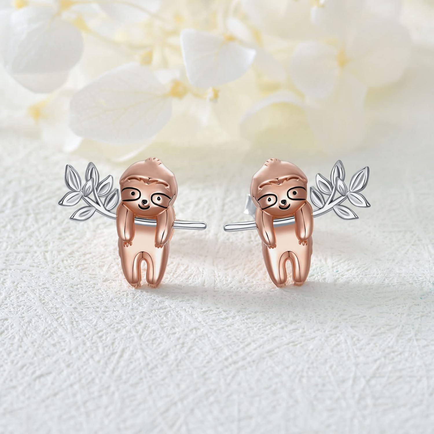 YAFEINI Sloth Studs Earrings 925 Sterling Silver Cute Sloth Studs Screw Back Tardigrade Jewelry Birthday Gifts for Women - Image 4