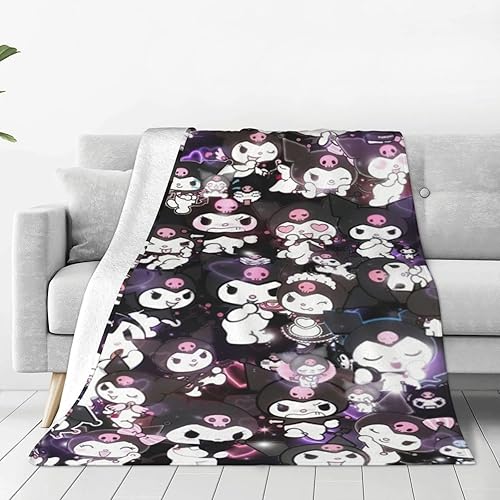 Manta Kawaii de dibujos animados, manta de franela ultrasuave, bonita y novedosa manta de cama para sofá, cálida y ligera manta decorativa (dibujos