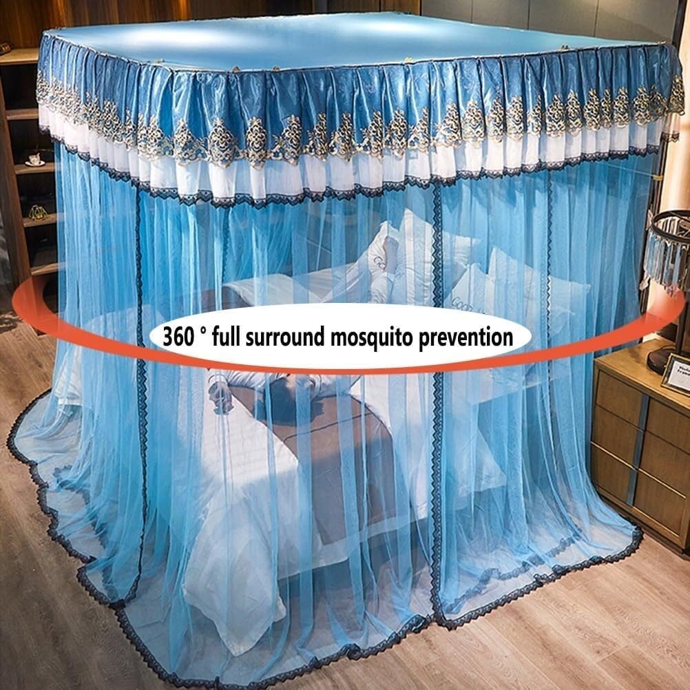 Baldachim na łóżko Moskitiera do łóżek pojedynczych i podwójnych z metalowym stojakiem (kolor: fioletowy-2, rozmiar: 180 x 200 cm) (kolor: zielony-1, rozmiar: 200 x 220 cm)