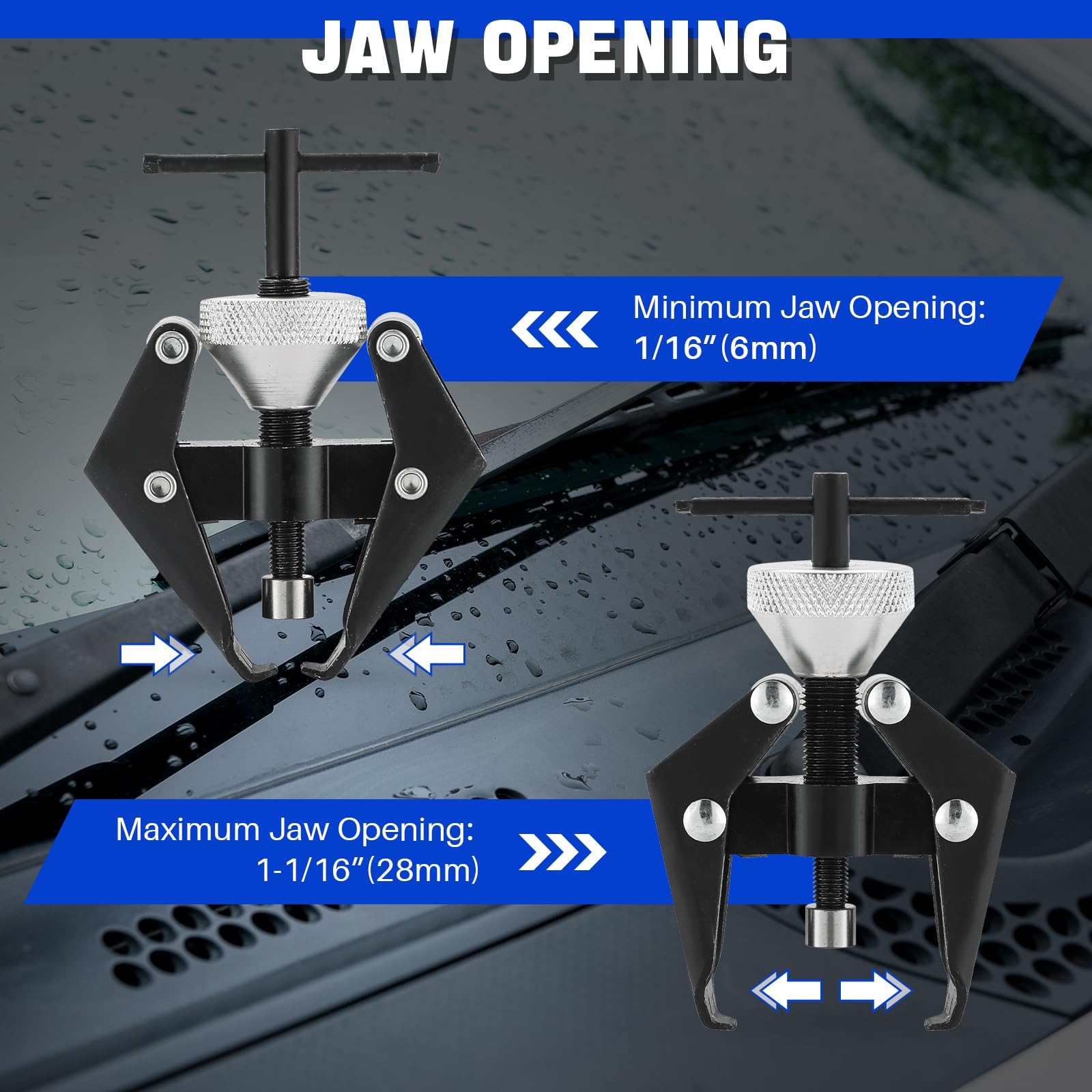 Battery Terminal And Wiper Arm Puller Removal Tool - Heavy Duty 6-28mm Windshield Wiper Arm Remover