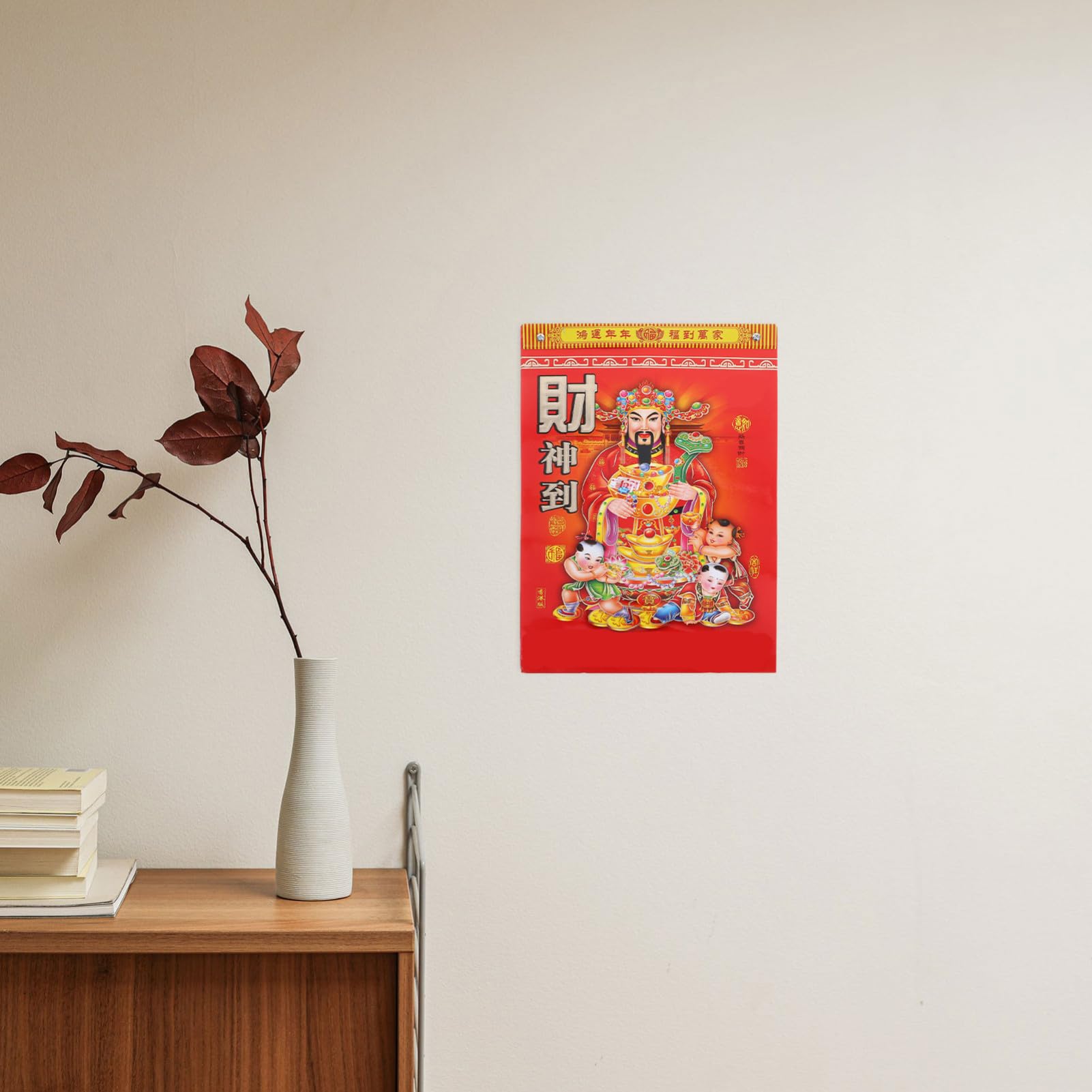 Calendario Chino de Pared Año del Caballo Calendario Lunar con Páginas Diarias Desgarrables para Decoración Fengshui y Seguimiento Mensual