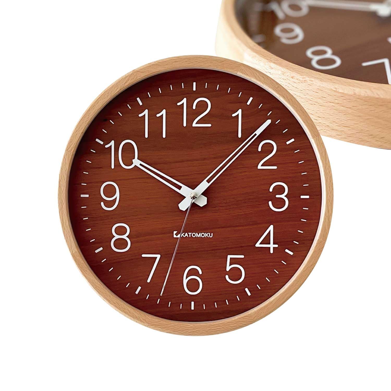 Amazon.co.jp: KATOMOKU muku clock 2 ウォールナット×ビーチ km