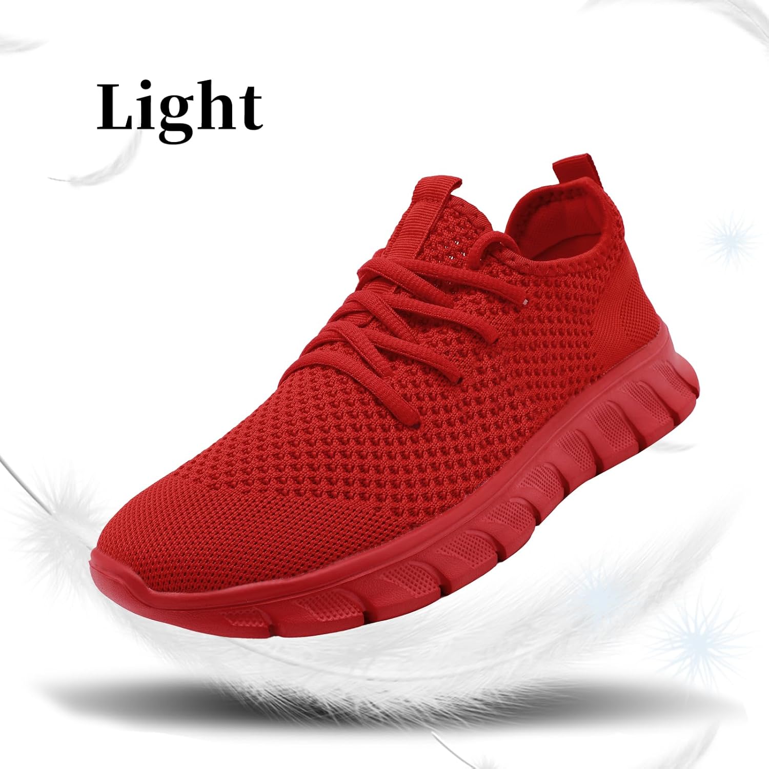 Women Running Walking Shoes Tennis Gym Fashion Sneakers Workout Atheltic Non Slip Lightweight Breathable Sport Shoe Red Size 7.5 - Image 4
