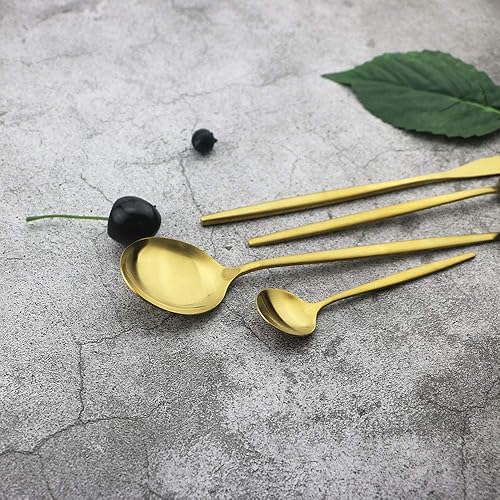 Miniatura 6 de JASHII Juego de cubiertos de acero inoxidable de 24 piezas, juego de cubiertos de servicio para 6, utensilios para cocina, aptos para lavavajillas