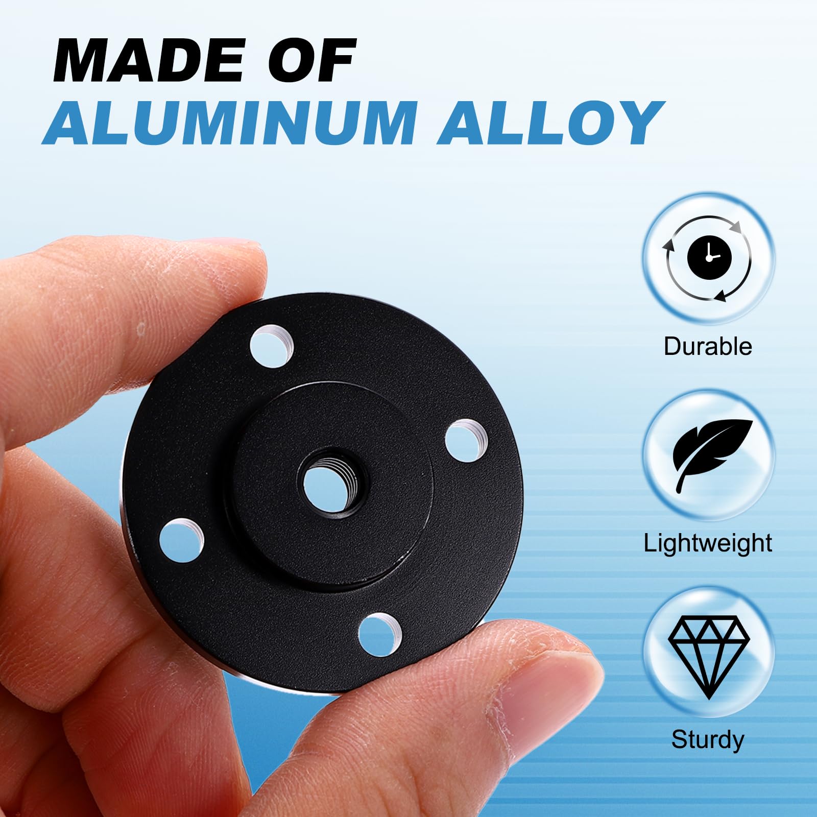 PATIKIL Uchwyt adaptera statywu 0,6 cm średnicy 20 mm, kołnierz ze stopu aluminium, płyta do montażu na ścianie statywu ze śrubą do monitora Magic Arm Light Flash DSLR Camera