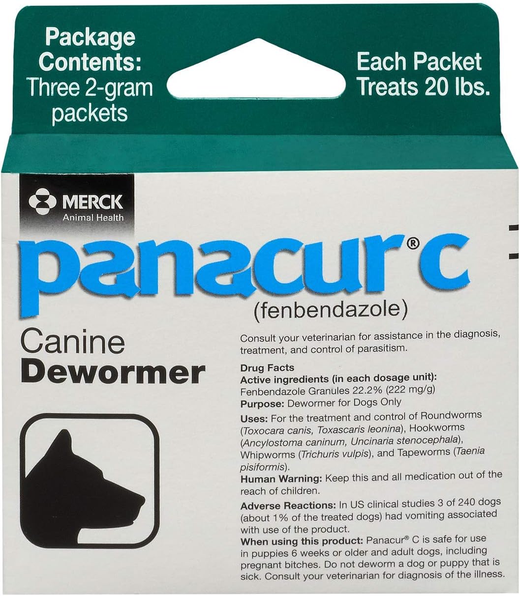 Panacur C Canine Dewormer (fenbendazole), 2 gram,White