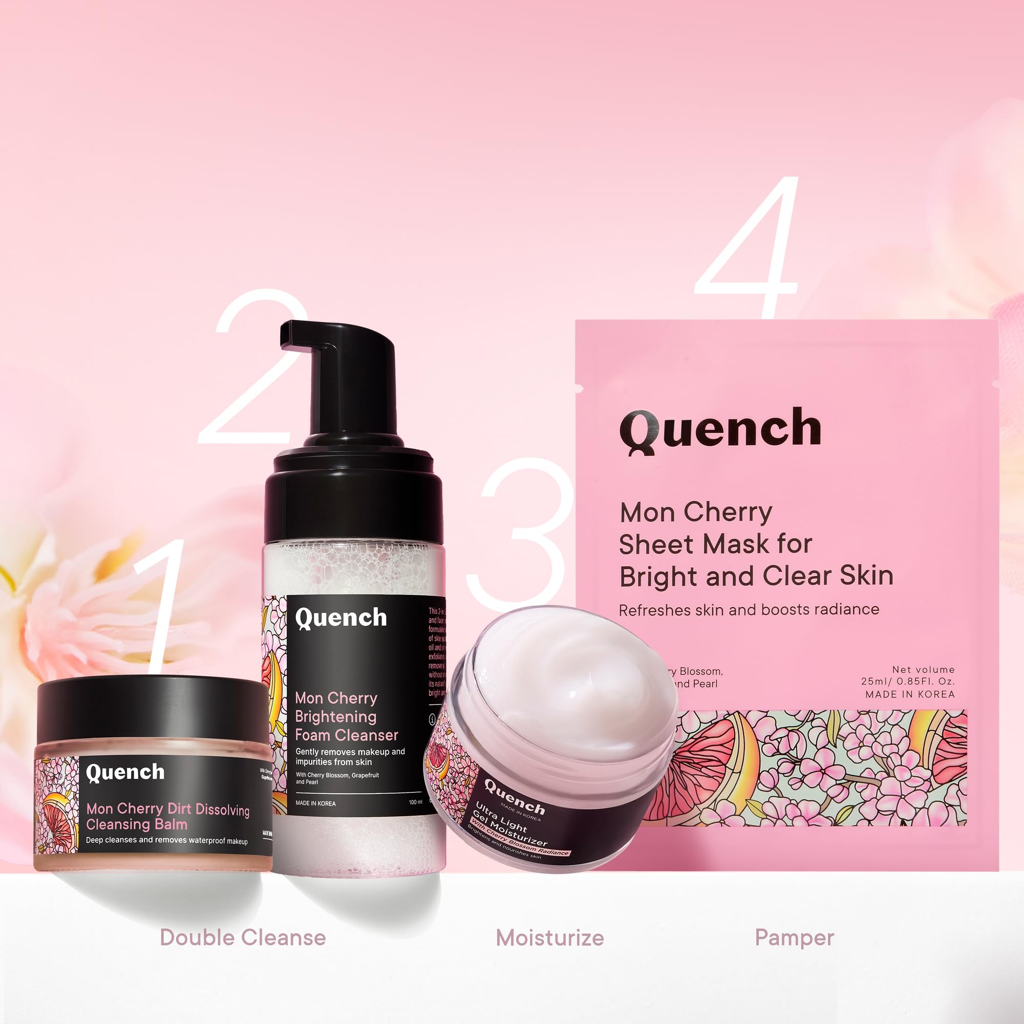 Quench Mon Cherry Dirt Dissolving Cleansing Balm | Made in Korea | Oil Based Face Cleanser and Makeup Remover Mini (10ml) 3