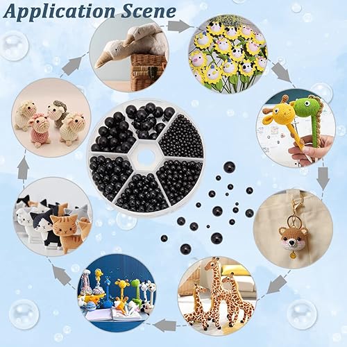 Miniatura 5 de PH PandaHall 1113 perlas sin agujeros, 6 tamaños de perlas imitadas sin perforar, perlas de imitación flotantes de agua, cuentas sueltas para