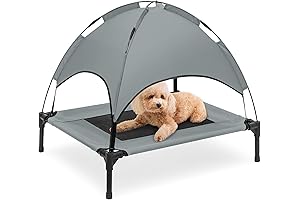 Elevated Cooling Dog Bed with Canopy