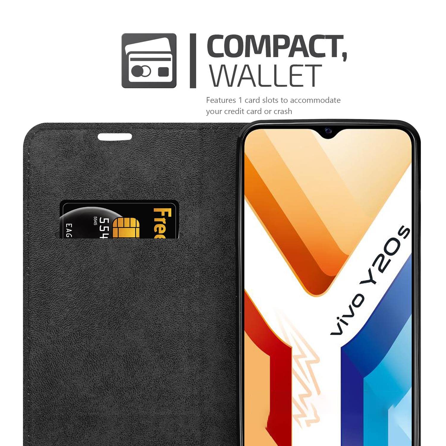 Cadorabo Custodia Libro Portafoglio Per Vivo Y20S - BRUNO CAFÉ - Con Vani Carte E Chiusura Magnetica