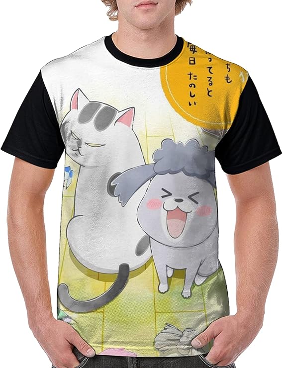 Amazon Co Jp 犬と猫どっちも飼ってると毎日たのしい Tシャツ カジュアル おしゃれ スポーツ シャツ 下着 メンズ 丸首 半袖 速乾 柔らかい 快適 薄手 ファッション