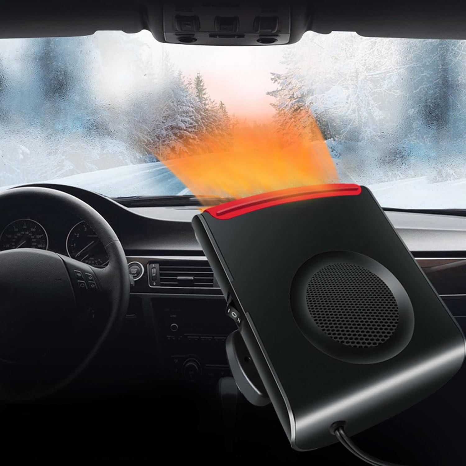 Portable 12V Windshield Defroster & Defogger 2 in 1 Fast Heating/Cooling Heater