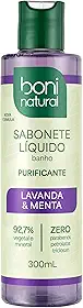 BONI NATURAL - Sabonete Líquido de Lavanda e Menta, Vegano e Natural, Altamente Hidratante e Perfumado, 300ml