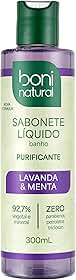 BONI NATURAL - Sabonete Líquido de Lavanda e Menta, Vegano e Natural, Altamente Hidratante e Perfumado, 300ml
