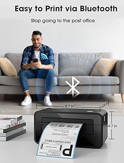 iDPRT Bluetooth Thermal Shipping Label Printer for Phone, 4x6, Supports Windows/Mac/iOS/Android, Ideal for Small Business and Shipping Packages