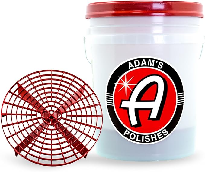 Adam's Polishes Car Wash Bucket (5 Gallon Bucket + Grit Guard + Gamma Seal Lid