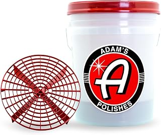 Adam's Polishes Car Wash Bucket (5 Gallon Bucket + Grit Guard + Gamma Seal Lid), Perfect Car Tool for Washing & Garage Storage, Stores Car Wash Soap, Foam Cannon, Foam Gun, Microfiber Towels & More