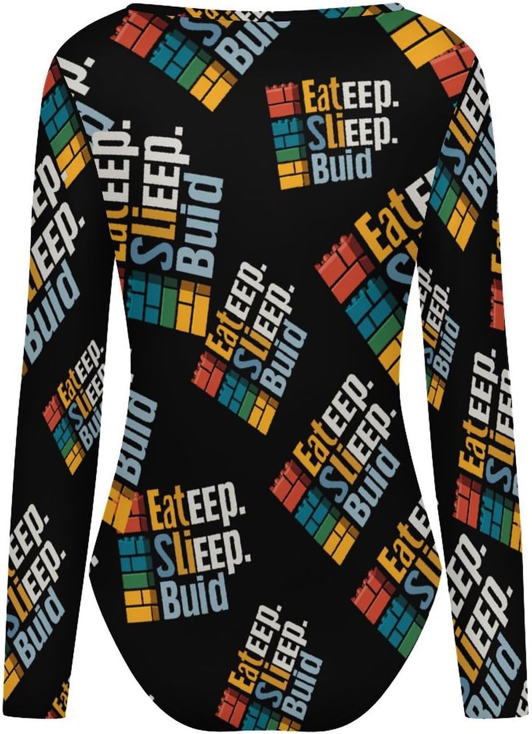 Eat Sleep Build Repeat Building Women's Bodysuits Long Sleeve Top 5XL