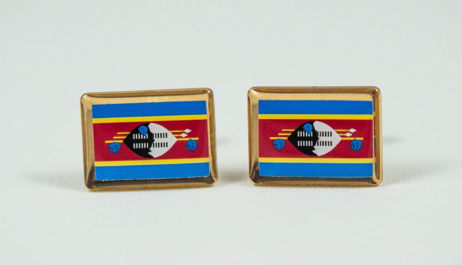 Swaziland Flag Cufflinks - eSwatini Flag Cufflinks, Lapel Pins, Tie Bars, Earrings, Jewelry and Accessories