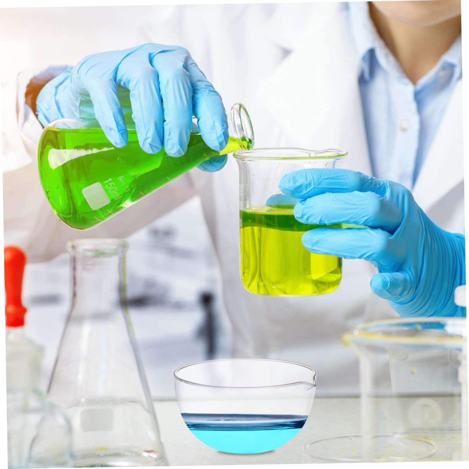 HOMOCONO 1 PC Evaporating Dish Basin for Lab Mixing Bowl Dishes Science Evaporating Basin Spout Evaporation Dish Ks3 Bowls Beaker with Lid Over The Door Organizer Mixing Plate Bowl Glass