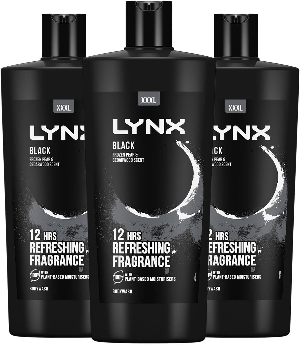 Shower Gel 12 Hours of Long Lasting Refreshing Fragrance Body Wash with Plant-Based Moisturisers for Men XXXL Size Body Cleanser for Naturally Soft Skin, 700ml (Black, Buy 3)