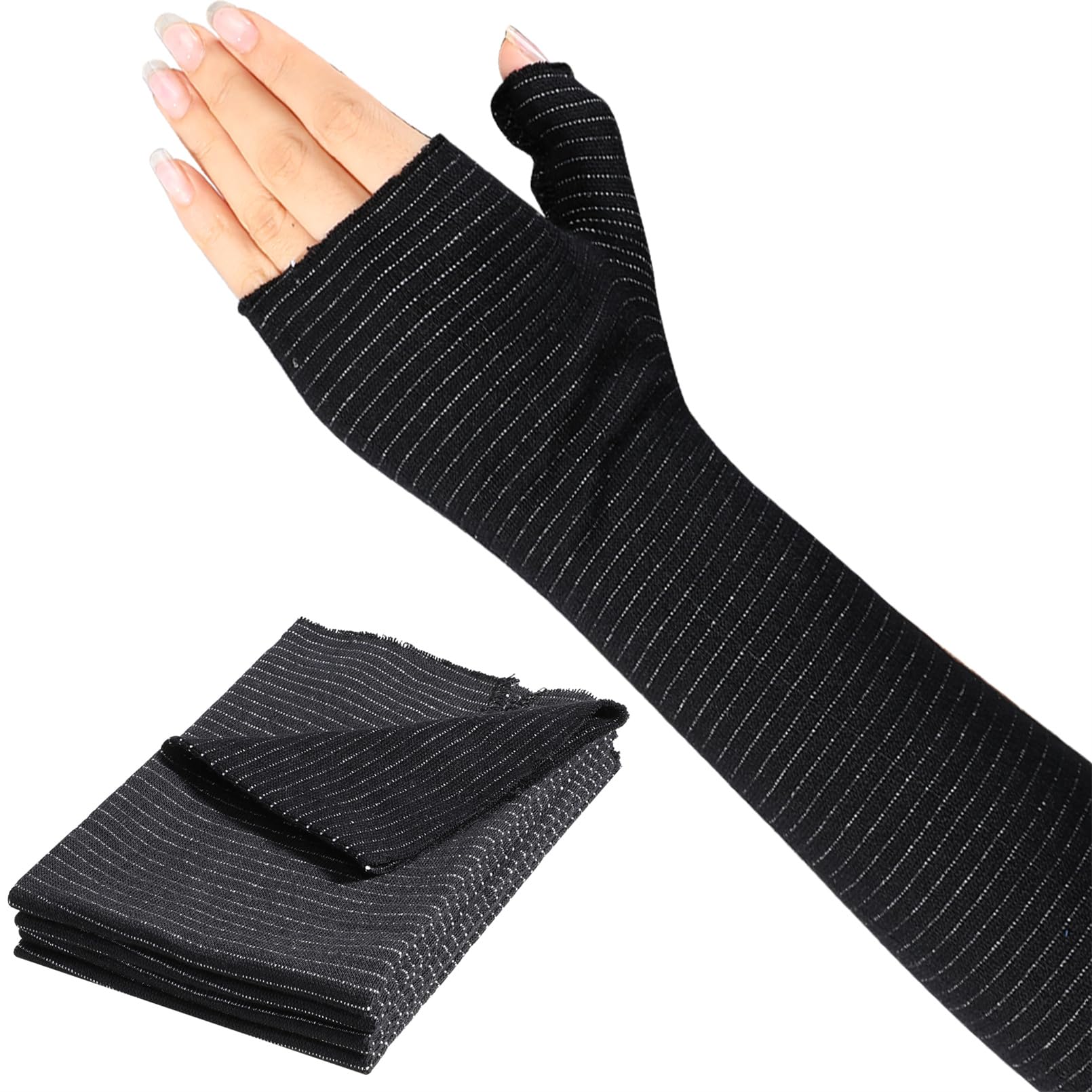 CUNQN Hand Socks Wrist and Thumb Spica Wrap Liner Cotton Stockinette Sleeve Elastic Wrap Tube Bandage Tubular Bandages Arm Cast Stockinette for Under Brace Splints Air Casts Hand Brace