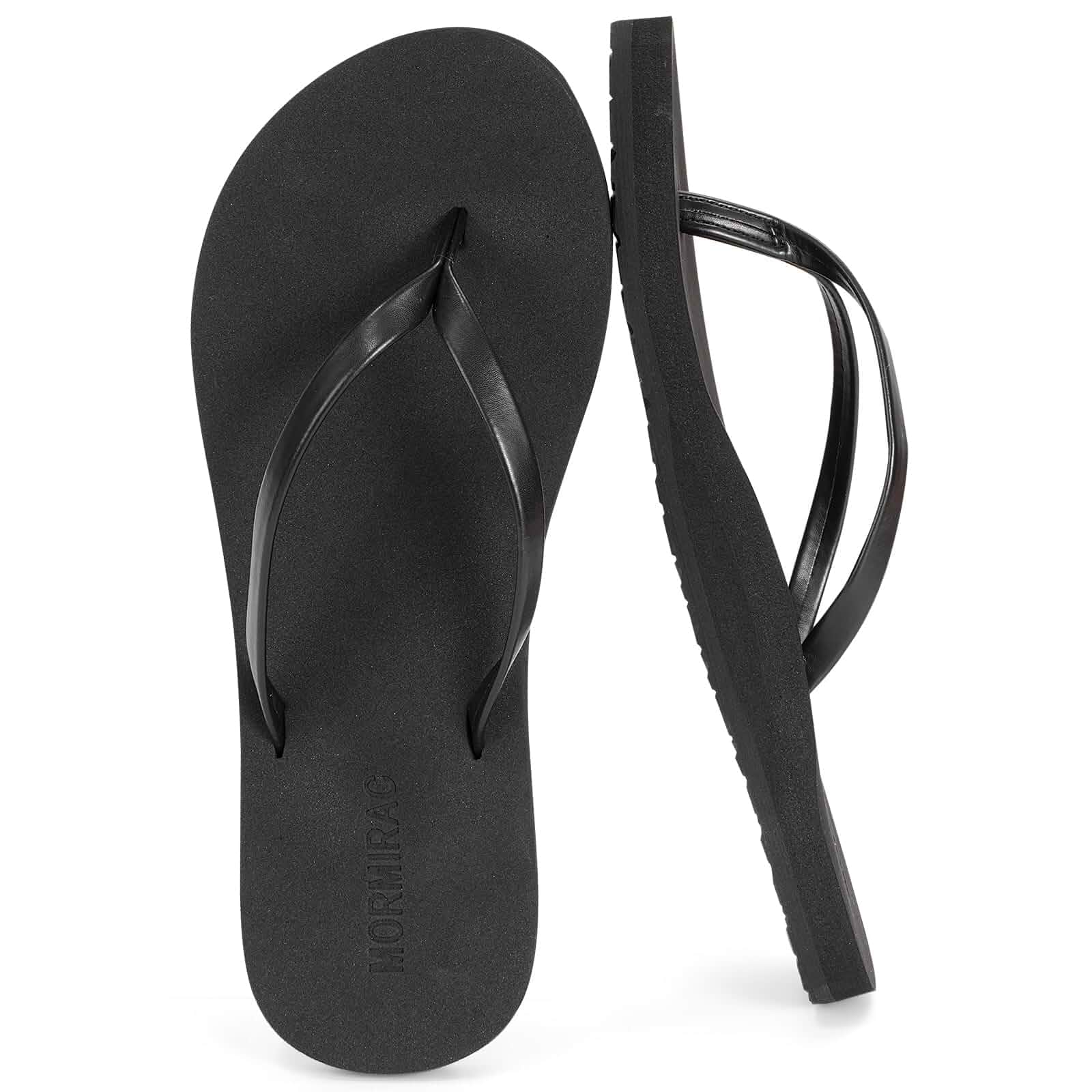 Womens Slim Leather Flip Flops Beach Thong Sandals Comfortable Yoga Mat Sandals for Beach, Poolside, Dressy,Slip on & Summer Casual Wear