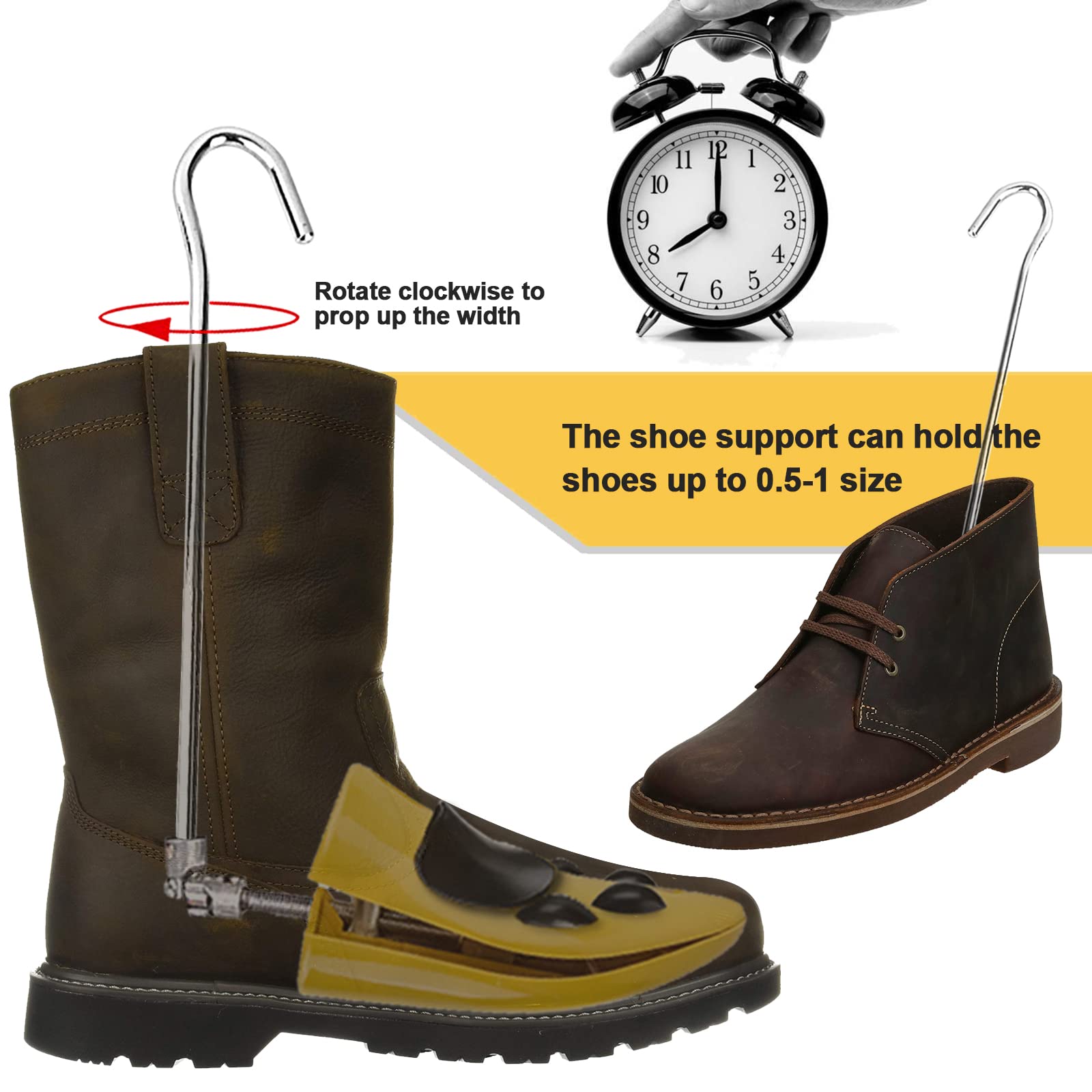 Barelle per stivali da cowboy, barella da uomo per piedi larghi, espansore per scarpe regolabile con protezioni per le pieghe