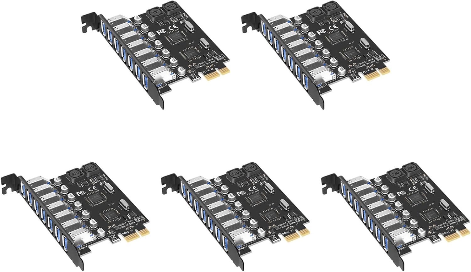 5X USB 3.0 PCI-E Expansion Card Adapter 7 Ports Hub Adapter External Controller PCI-E Extender PCI Express Card