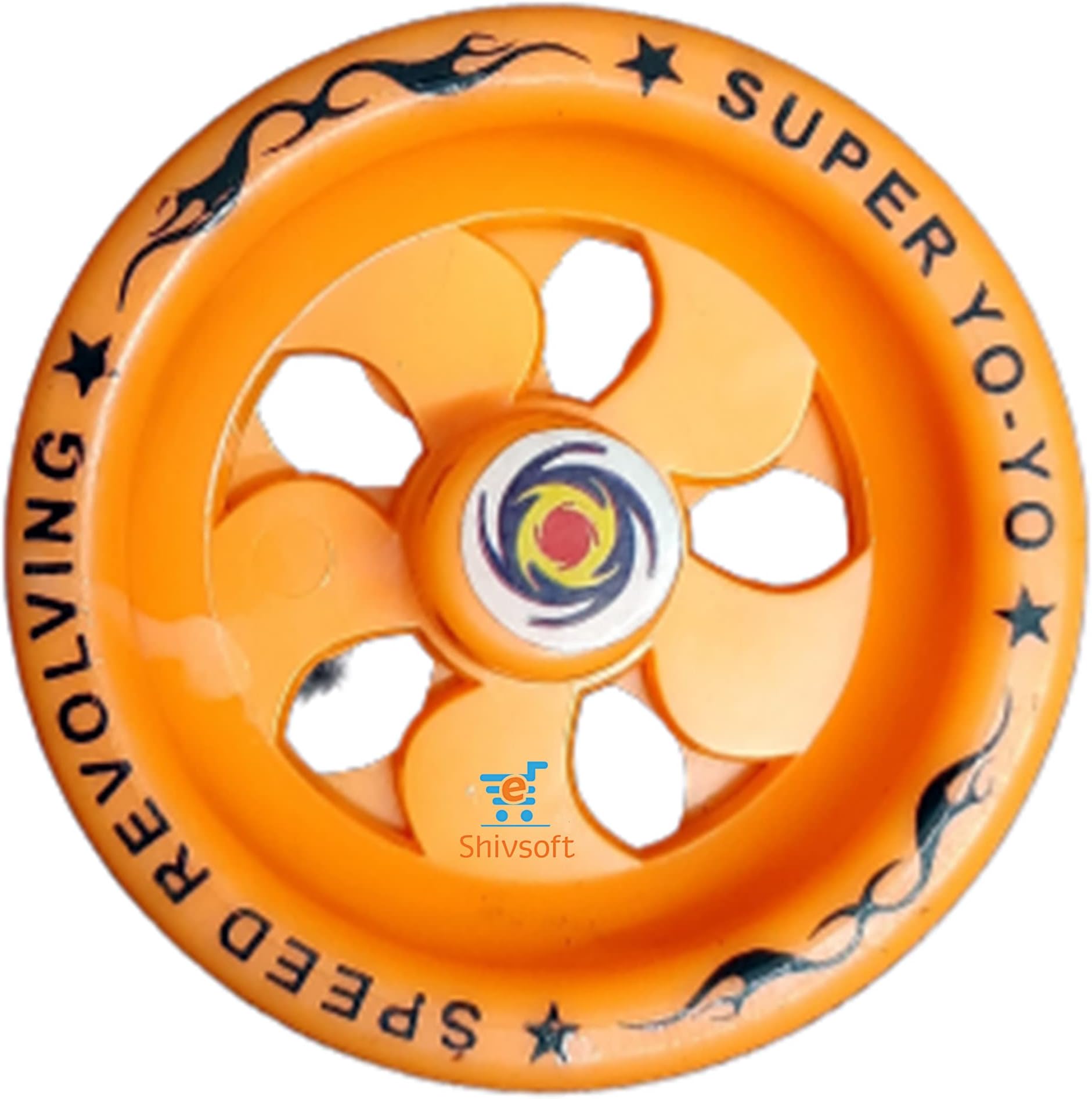 Shivsoft Shivsoft Fine Quality High Gloss High Speed YoYo Spiner Toy for Kids ||Return Gift || Party Favours || Bag Fillers (Plastic yoyo Orange, 1)
