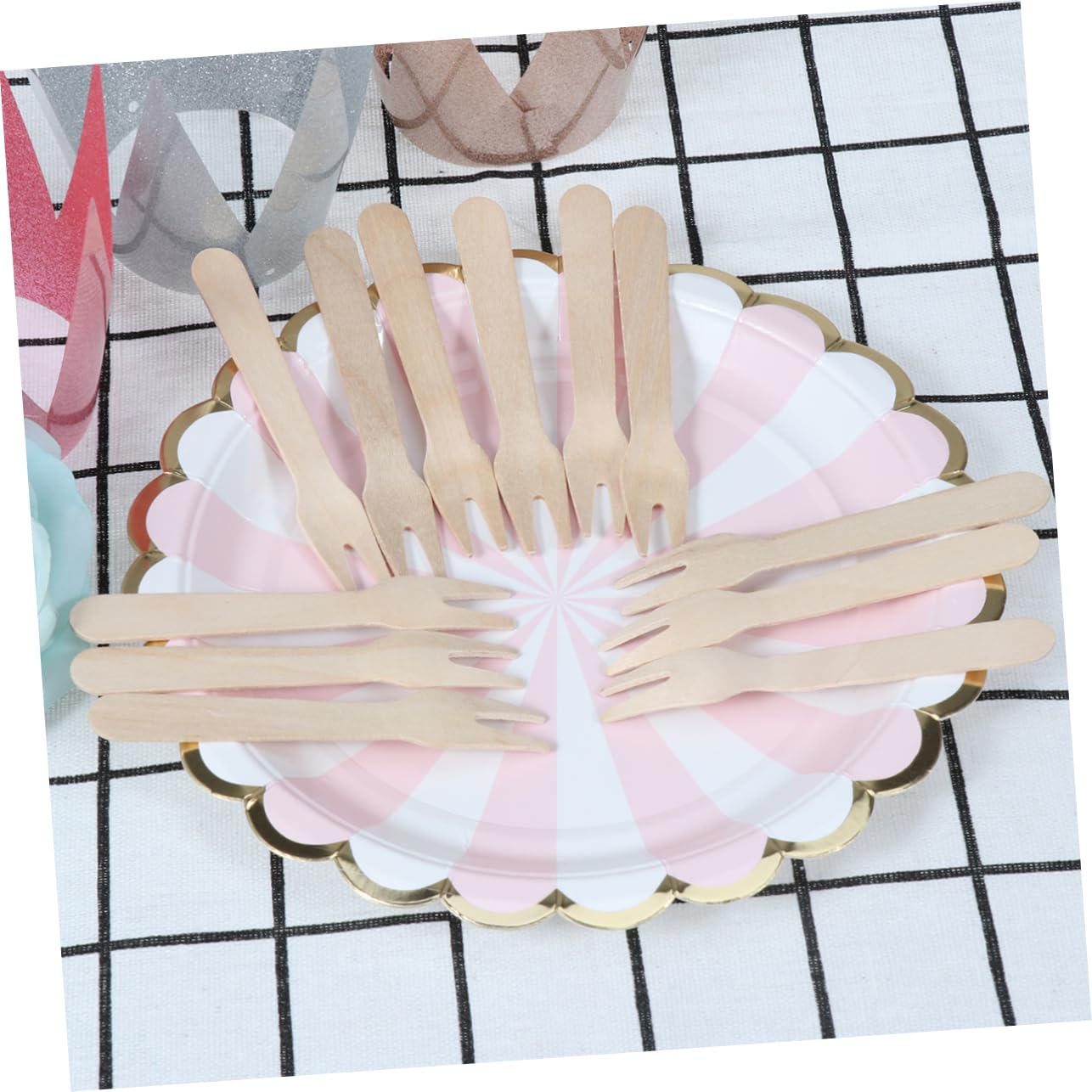 Ipetboom 100pcs Wooden Cutlery Forks Cake Forks Lightweight for Picnic Bbq Family Dinner