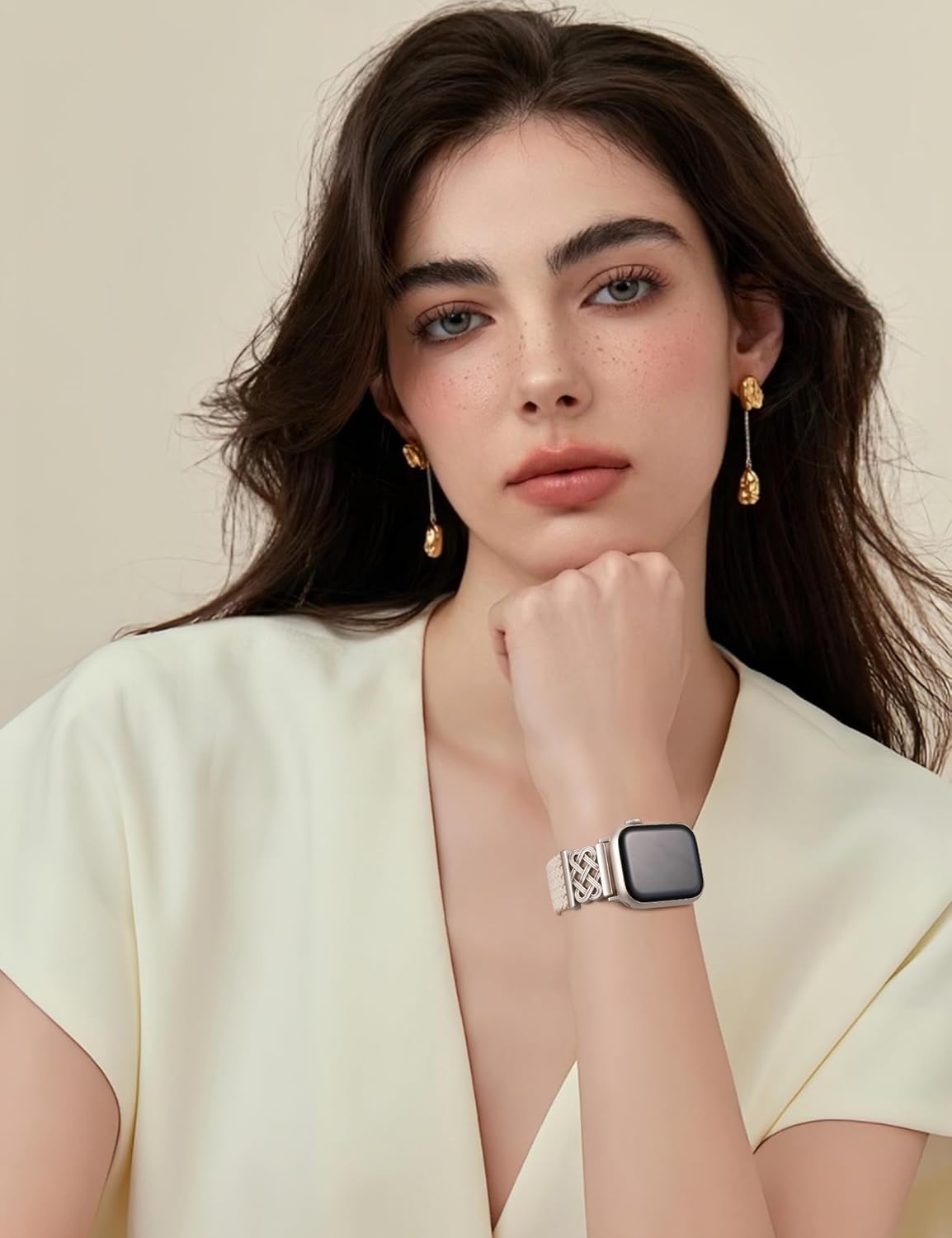 TOYOUTHS Braided Magnetic Band Compatible with Apple Watch Bands 38/40/41/42/44/45/46/49mm Women Men, Dressy Celtic Metal Stretchy Elastic Strap for iWatch Series 11 10 9 8 7 6 5 4 SE/Ultra 3 2 1 - Image 7