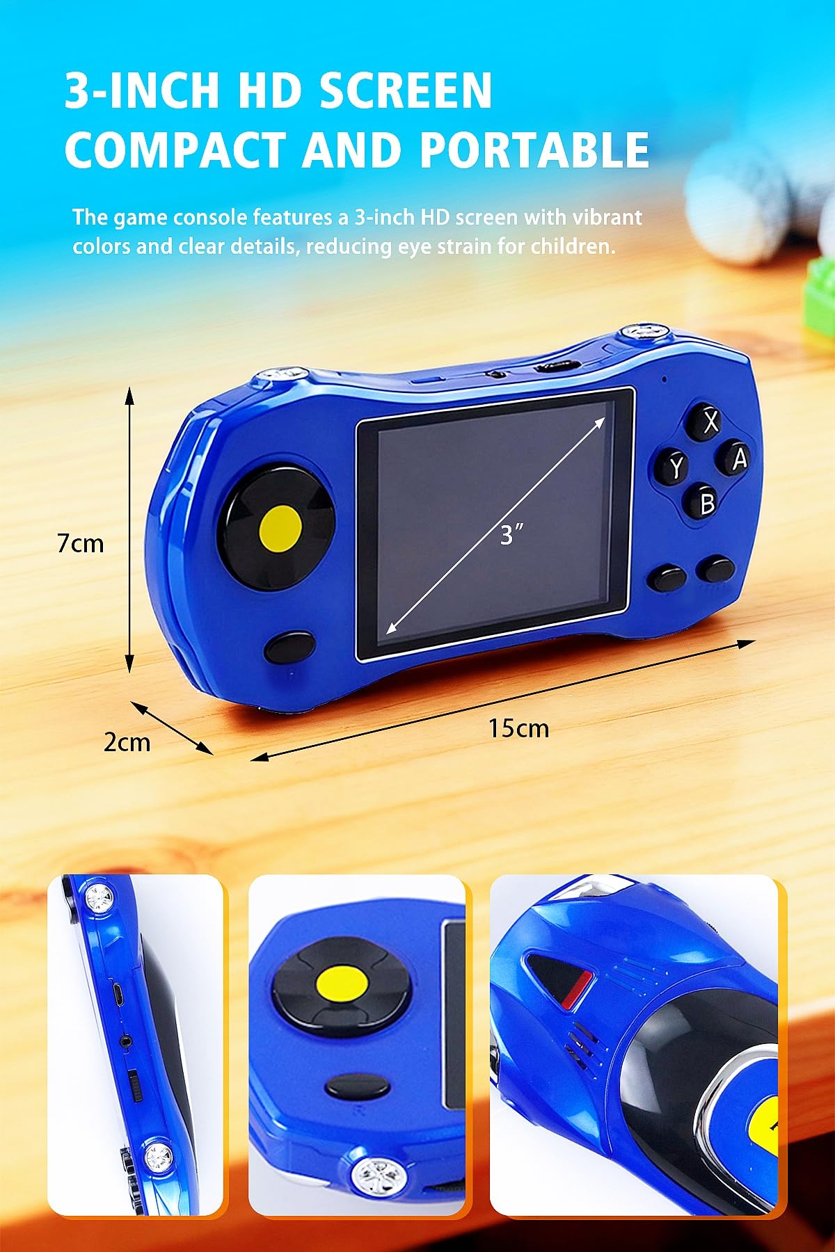 HLF Console de Jeux pour Enfants 3.0 Pouces Design Inspiré des Voitures de Sport 250 Jeux 64bit Connexion TV Jeux Portables pour la Maison et Les Voyages Cadeau d'anniversaire/de Noël