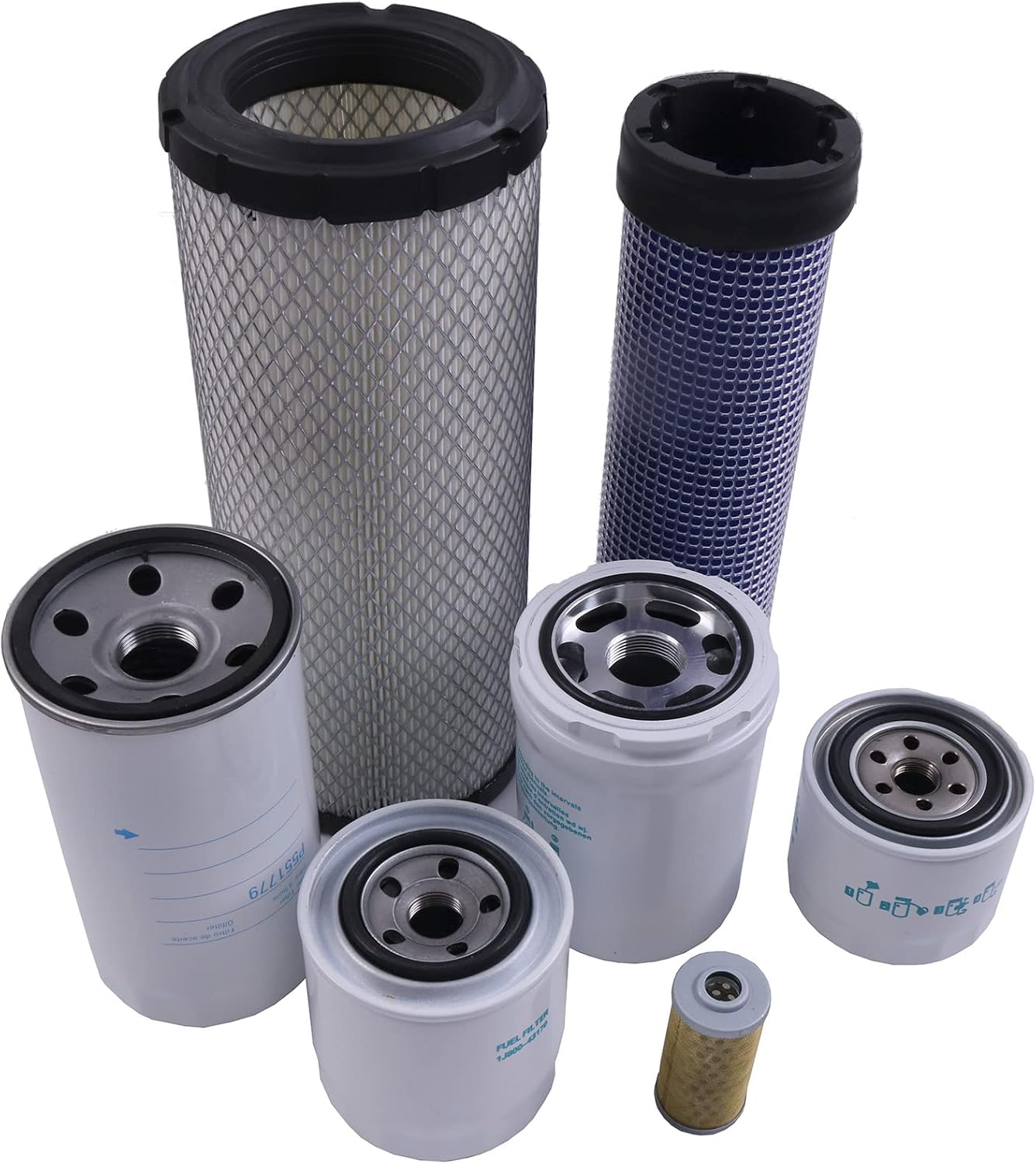 Solarhome Filter Kit TC630-93230 R24042270 TC630-93220 R2401-42280 HH164-32430 1G311-43380 1J800-43170 HHTA0-59900 HHTA0-37710 for Kubota L4701 HST（7 PIECES ）