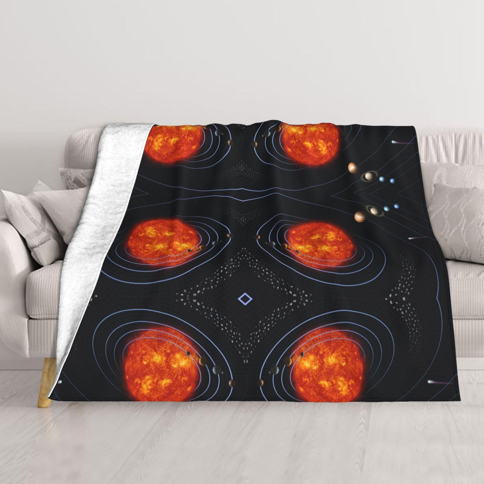 Couverture galaxie flanelle pour lit canapé salon voyage 152x127 cm