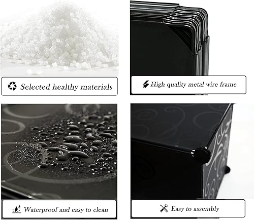 Miniatura 7 de AWTATOS Organizador de almacenamiento de 12 cubos con puertas, estante de plástico de bricolaje para armario, estantería modular, estante apilable