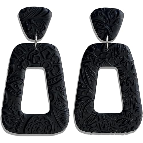 Handmade Oval Hoop Earrings Dangling Statement Drop Earrings For Women Lightweight Dangle Earrings Unique Christmas Valentine's Day Mother's Day Gift