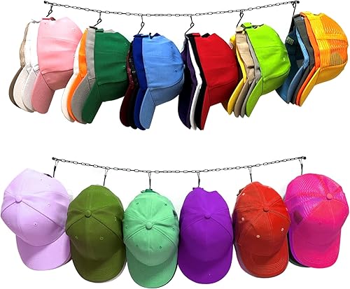 Perchas para sombreros para pared y armario, paquete de 2 unidades, organizador de sombreros para gorras de béisbol de hasta 48, exhibición de