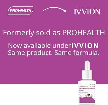 ProHealth Vegan Multivitamin Drops for Infants & Kids (Age 3 Months+) | 9 Essential Vitamins with Liposomal Vitamin C, Mango Flavour | Sugar-Free, Non-GMO, Gluten-Free, Made in UK (55 Days Supply)