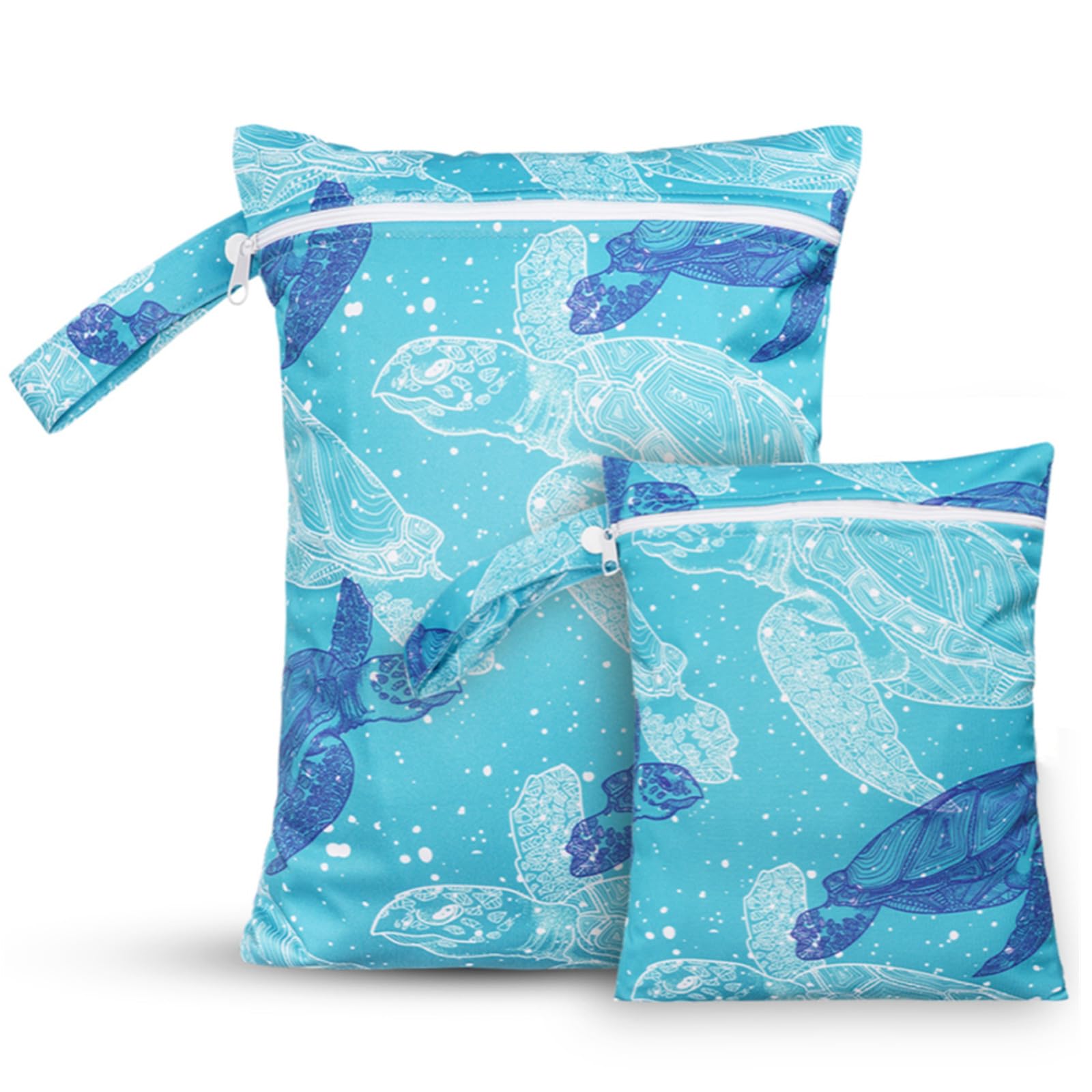 2 Sizes Wet Bags, Waterproof Storage Bag for Baby Diapers and Pump Parts, Reusable Diaper Bag with Zippered Pockets and Handle, Travel Bags, Beach,