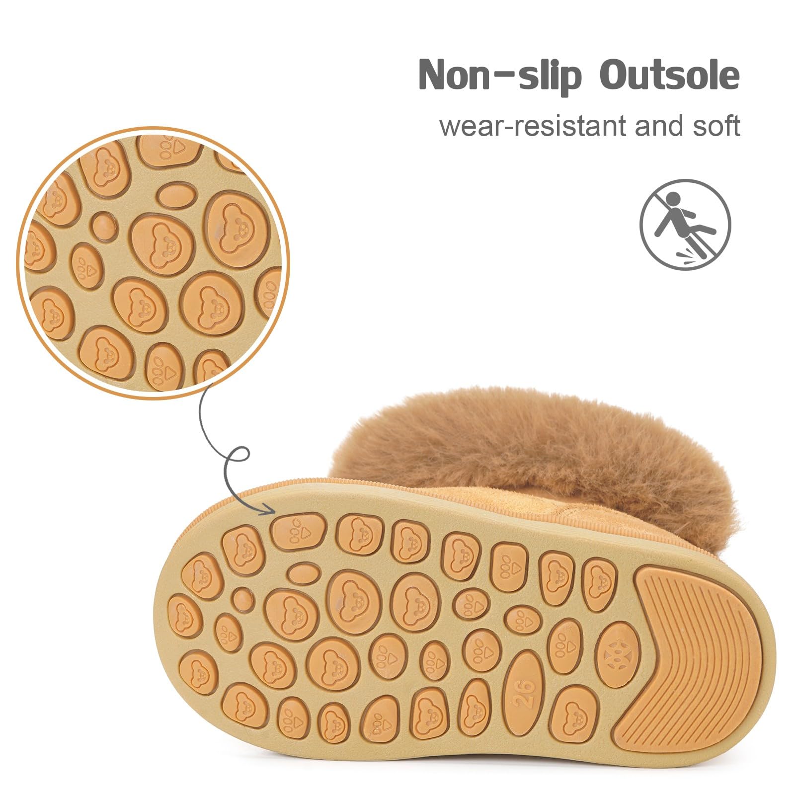 KVbabby Stivali Bambine Stivaletti da Neve Ragazze Caldo Fodera Bambini Stivali da Neve Scarpe da Invernali Antiscivolo Boots All'aperto