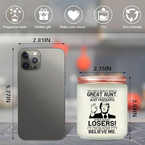 Miniatura 3 de Maybeone Regalos para tía de sobrina sobrino, regalo de Navidad para el día de la madre para tía, vela perfumada de lavanda