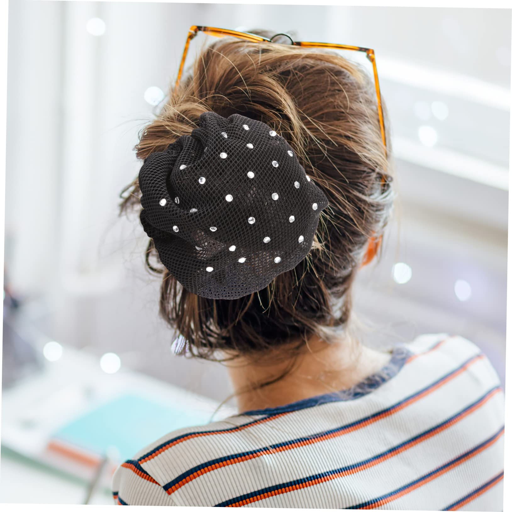 FRCOLOR 24 Pz cerchietto per Da donna accessorio per per retine per chignon rete copri chignon barrette hair pin hair bow del panino retina da balletto poliestere