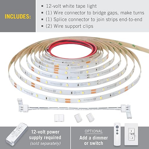 Miniatura 2 de Armacost Lighting RibbonFlex Home - Tira de luz LED blanca de 12 V 30 LEDm 3000 K 16 pies 164ft 164 pies 164ft