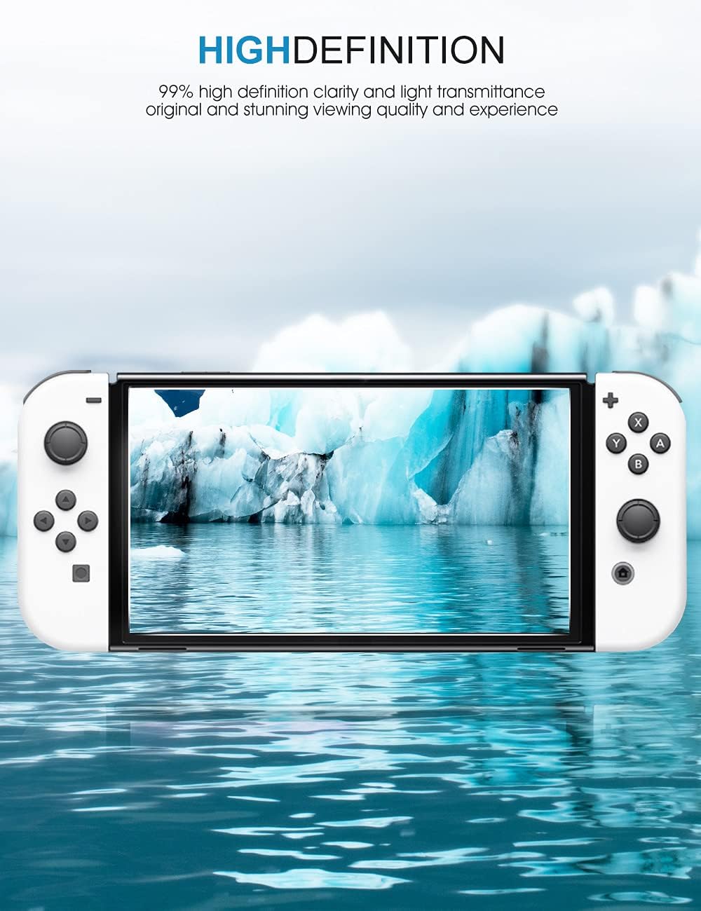 SPARIN 2 Pack Tempered Glass Screen Protector Compatible with Nintendo Switch OLED Model 2021, High Response and Anti-Scratch